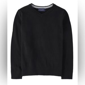 The Children’s Place Toddler V-Neck Sweater - Black - 3T